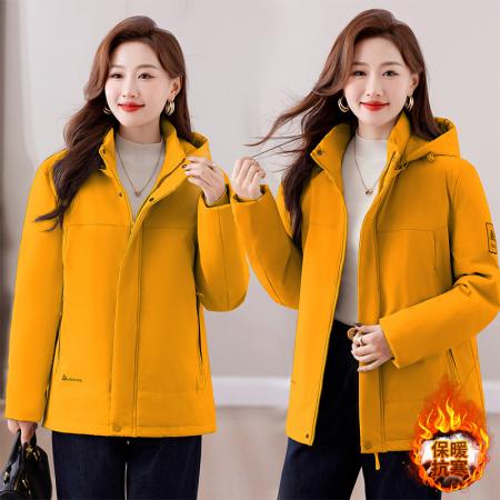 FA52233# 新款直播爆款时尚休闲连帽短款冲锋衣外套女冬季新款保暖加厚石墨烯气绒服上衣 服裝批發女裝批發服飾貨源