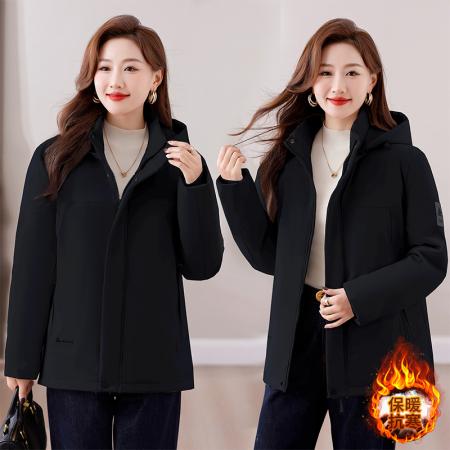 FA52233# 新款直播爆款时尚休闲连帽短款冲锋衣外套女冬季新款保暖加厚石墨烯气绒服上衣 服裝批發女裝批發服飾貨源