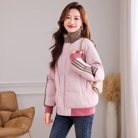 FA52234# 新品时尚潮牌新款韩系棉袄三条杠棉服女冬季宽松加厚保暖小个子外套面包服 服裝批發女裝批發服飾貨源