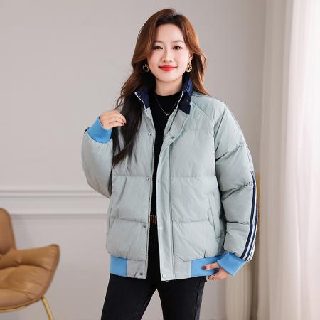 FA52234# 新品时尚潮牌新款韩系棉袄三条杠棉服女冬季宽松加厚保暖小个子外套面包服 服裝批發女裝批發服飾貨源