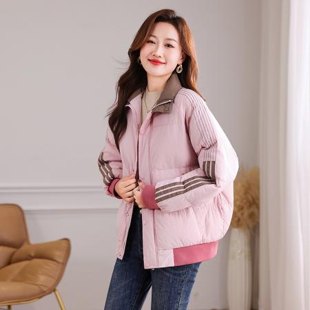 FA52234# 新品时尚潮牌新款韩系棉袄三条杠棉服女冬季宽松加厚保暖小个子外套面包服 服裝批發女裝批發服飾貨源