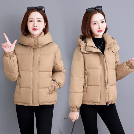 FA52237# 女士连帽羽绒棉服女冬季新款洋气装加厚保暖棉袄冬装外套 服裝批發女裝批發服飾貨源