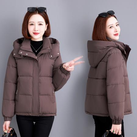 FA52237# 女士连帽羽绒棉服女冬季新款洋气装加厚保暖棉袄冬装外套 服裝批發女裝批發服飾貨源