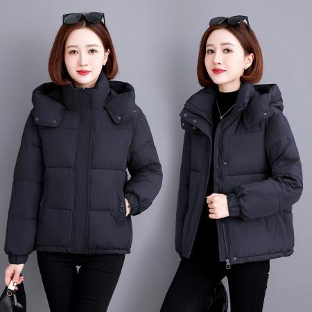 FA52237# 女士连帽羽绒棉服女冬季新款洋气装加厚保暖棉袄冬装外套 服裝批發女裝批發服飾貨源