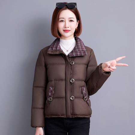 FA52238# 女士拼色羽绒棉服女冬季新款洋气装加厚保暖棉袄冬装外套 服裝批發女裝批發服飾貨源