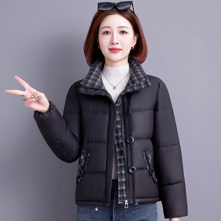 FA52238# 女士拼色羽绒棉服女冬季新款洋气装加厚保暖棉袄冬装外套 服裝批發女裝批發服飾貨源