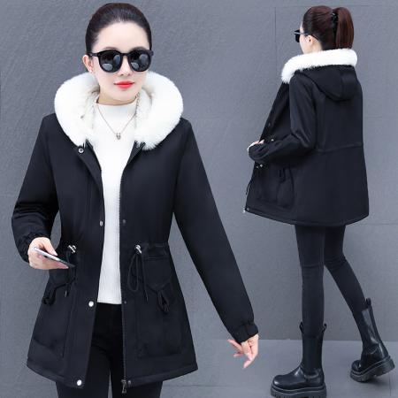 FA52241# 中长款派克服双面绒女短款新款秋冬季加厚保暖棉衣双面穿洋气外套 服裝批發女裝批發服飾貨源