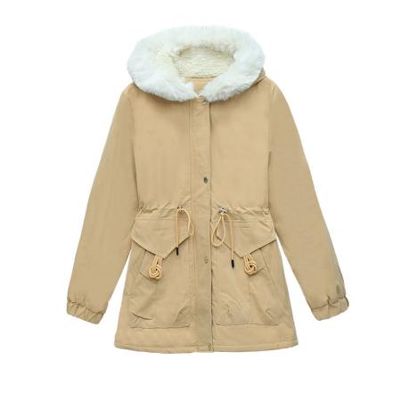 FA52241# 中长款派克服双面绒女短款新款秋冬季加厚保暖棉衣双面穿洋气外套 服裝批發女裝批發服飾貨源