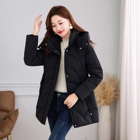 FA52242# 新款时尚时尚棉服女冬季新款韩版休闲加厚保暖面包服百搭连帽外套 服裝批發女裝批發服飾貨源