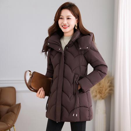 FA52242# 新款时尚时尚棉服女冬季新款韩版休闲加厚保暖面包服百搭连帽外套 服裝批發女裝批發服飾貨源