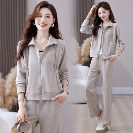 FA52252# 新品羊绒休闲运动套装女秋季新款春秋时尚卫衣跑步服两件 服裝批發女裝批發服飾貨源