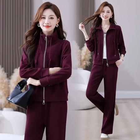 FA52252# 新品羊绒休闲运动套装女秋季新款春秋时尚卫衣跑步服两件 服裝批發女裝批發服飾貨源