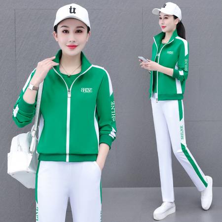 FA52256# 团购印花公版休闲运动套装女春秋新款秋季时尚洋气卫衣外套三件套 服裝批發女裝批發服飾貨源