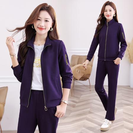 FA52261# BS曼巴棉高品质春秋套装休闲运动套装女春秋新款秋季时尚洋气卫衣外套三件套 服裝批發女裝批發服飾貨源