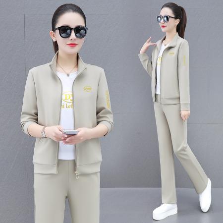 FA52261# BS曼巴棉高品质春秋套装休闲运动套装女春秋新款秋季时尚洋气卫衣外套三件套 服裝批發女裝批發服飾貨源