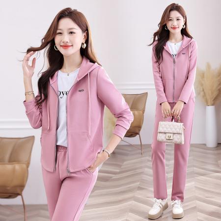 曼巴棉高品质休闲运动套装女新款春秋小个子连帽卫衣外套二件套 服裝批發女裝批發服飾貨源