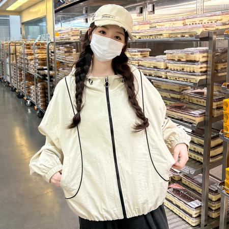 春季新款夹克连帽时尚短外套休闲宽松洋气夹克小个子上衣潮 服裝批發女裝批發服飾貨源