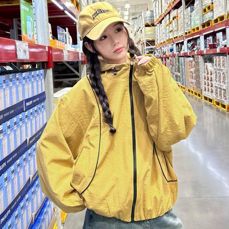 FA52264# 春季新款夹克连帽时尚短外套休闲宽松洋气夹克小个子上衣潮 服裝批發女裝批發服飾貨源