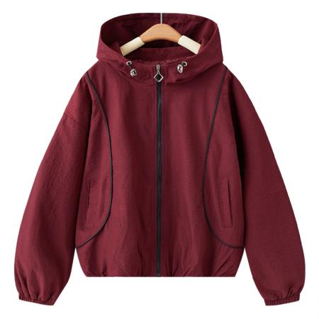 FA52264# 春季新款夹克连帽时尚短外套休闲宽松洋气夹克小个子上衣潮 服裝批發女裝批發服飾貨源