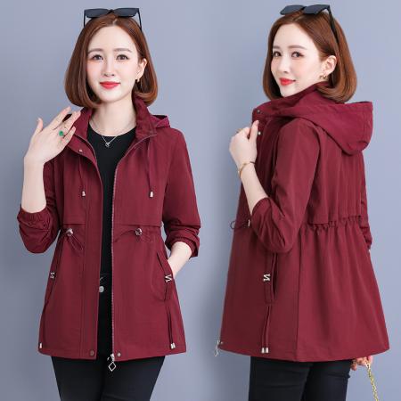 FA52265# BS新款中长款风衣外套女士春秋新款秋季收腰显瘦时尚休闲夹克 服裝批發女裝批發服飾貨源