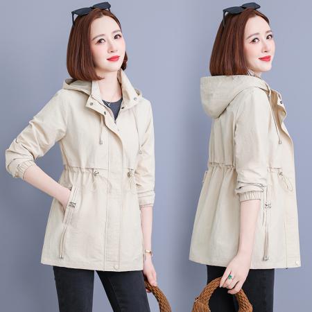 FA52265# BS新款中长款风衣外套女士春秋新款秋季收腰显瘦时尚休闲夹克 服裝批發女裝批發服飾貨源