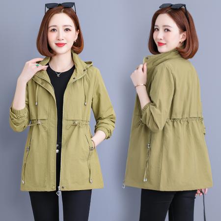 FA52265# BS新款中长款风衣外套女士春秋新款秋季收腰显瘦时尚休闲夹克 服裝批發女裝批發服飾貨源