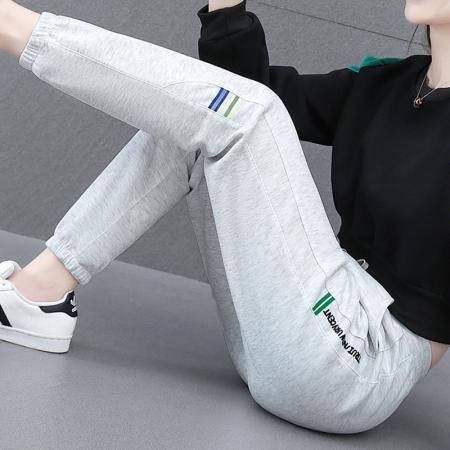 束脚女士休闲裤春秋新款时尚百搭小个子束脚运动裤宽松长裤 服裝批發女裝批發服飾貨源