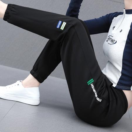 束脚女士休闲裤春秋新款时尚百搭小个子束脚运动裤宽松长裤 服裝批發女裝批發服飾貨源