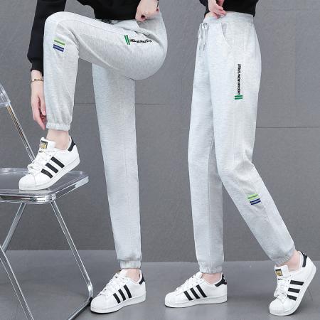 束脚女士休闲裤春秋新款时尚百搭小个子束脚运动裤宽松长裤 服裝批發女裝批發服飾貨源