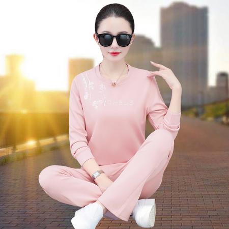 FA52272# BS新款绣花圆领卫衣运动套装女春秋新款洋气减龄休闲两件套 服裝批發女裝批發服飾貨源