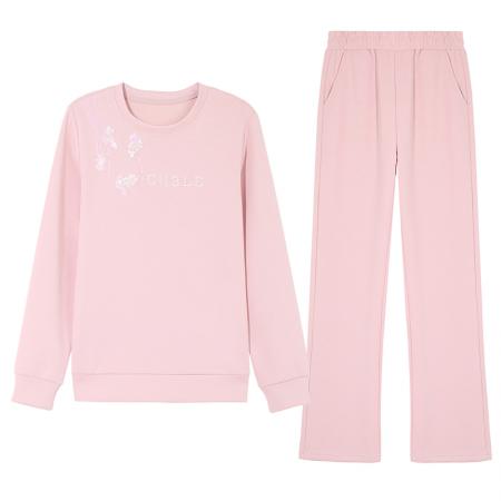 FA52272# BS新款绣花圆领卫衣运动套装女春秋新款洋气减龄休闲两件套 服裝批發女裝批發服飾貨源