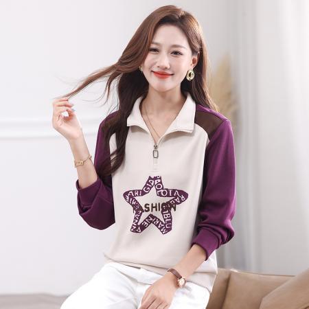 BS新款半拉链卫衣女新款爆款小个子春秋休闲运动女装上衣外套 服裝批發女裝批發服飾貨源