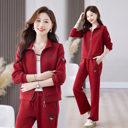 新款高品欧货漂亮时尚套装减龄洋气显瘦运动服春秋款工装女潮炸街两件套 服裝批發女裝批發服飾貨源