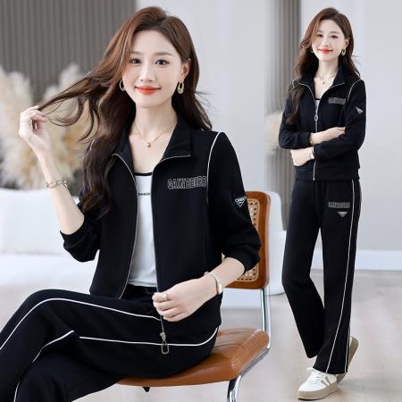 FA52275# 新款高品欧货漂亮时尚套装减龄洋气显瘦运动服春秋款工装女潮炸街两件套 服裝批發女裝批發服飾貨源