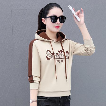 卫衣女款新款春秋时髦时尚洋气短款休闲连帽上衣 服裝批發女裝批發服飾貨源