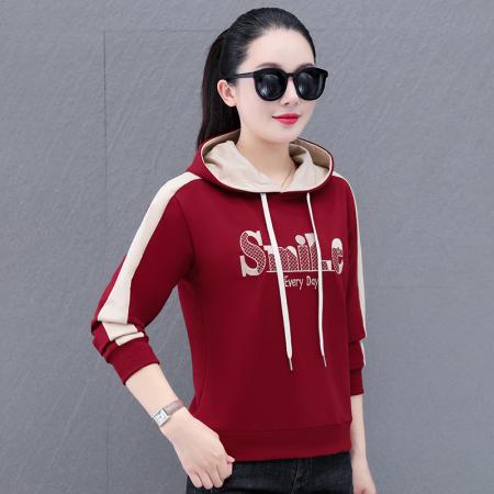 卫衣女款新款春秋时髦时尚洋气短款休闲连帽上衣 服裝批發女裝批發服飾貨源