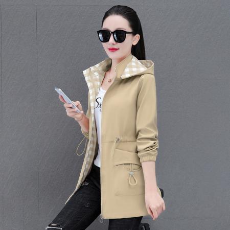 风衣外套女春秋中长款大衣新款小个子秋冬季大码收腰外套 服裝批發女裝批發服飾貨源