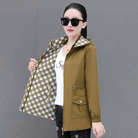 风衣外套女春秋中长款大衣新款小个子秋冬季大码收腰外套 服裝批發女裝批發服飾貨源