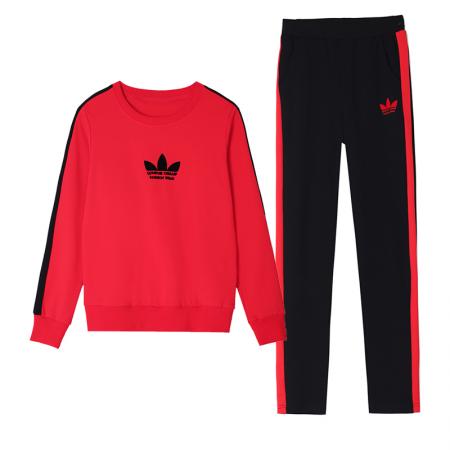 新款印花纯棉运动套装女春秋新款时尚显瘦休闲两件套 服裝批發女裝批發服飾貨源