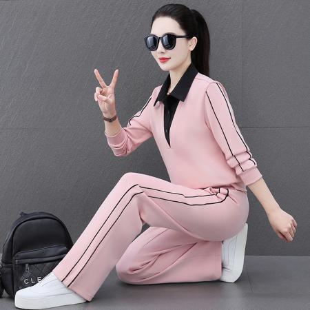 FA52286# 新款新款春秋女休闲运动套装宽松大码时尚长袖运动服跑步两件套 服裝批發女裝批發服飾貨源