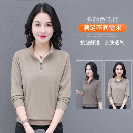 半拉链卫衣女春秋新款运动立领长袖上衣休闲无帽针织拉链女士短外套 服裝批發女裝批發服飾貨源