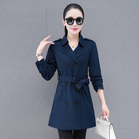 FA52295# 新款中长款气质大翻领时尚休闲风衣女春秋新款韩版装开衫外套 服裝批發女裝批發服飾貨源