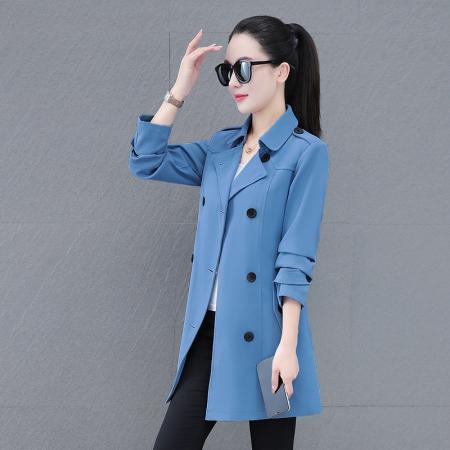 FA52295# 新款中长款气质大翻领时尚休闲风衣女春秋新款韩版装开衫外套 服裝批發女裝批發服飾貨源