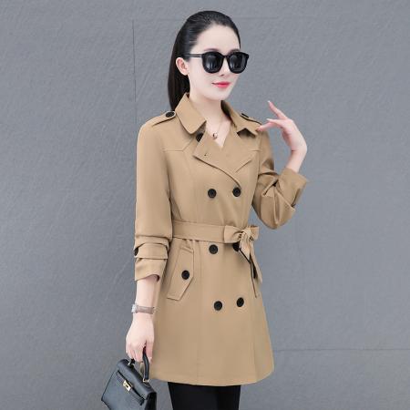 FA52295# 新款中长款气质大翻领时尚休闲风衣女春秋新款韩版装开衫外套 服裝批發女裝批發服飾貨源