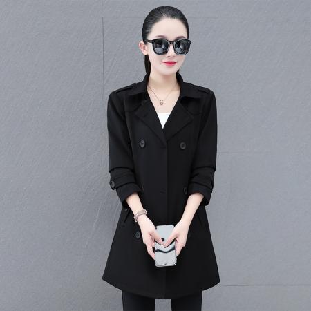 FA52295# 新款中长款气质大翻领时尚休闲风衣女春秋新款韩版装开衫外套 服裝批發女裝批發服飾貨源