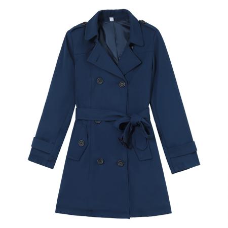 FA52295# 新款中长款气质大翻领时尚休闲风衣女春秋新款韩版装开衫外套 服裝批發女裝批發服飾貨源