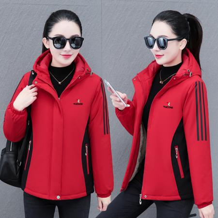 FA52302# 女士加绒加厚外套冲锋衣防风防水户外保暖外套女装 服裝批發女裝批發服飾貨源