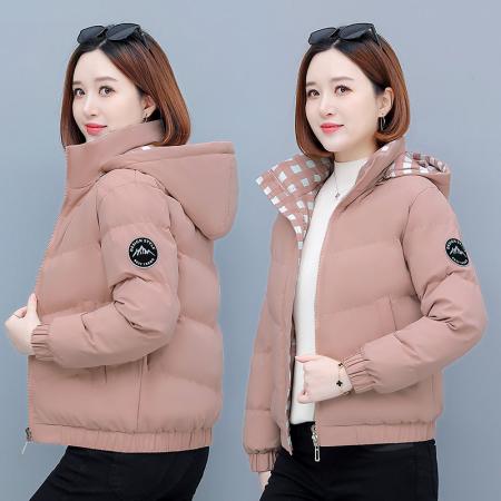 时尚冬季新款加绒加厚保暖棉衣可脱卸连帽纯色女款保暖棉衣 服裝批發女裝批發服飾貨源