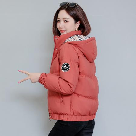 时尚冬季新款加绒加厚保暖棉衣可脱卸连帽纯色女款保暖棉衣 服裝批發女裝批發服飾貨源