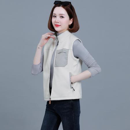 摇粒绒马甲女新款春秋韩版外套上衣保暖坎肩马夹背心 服裝批發女裝批發服飾貨源